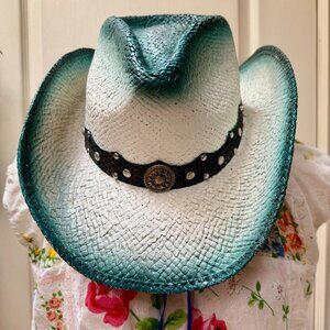 Women's Western Express Teal Ombré Cowgirl Hat